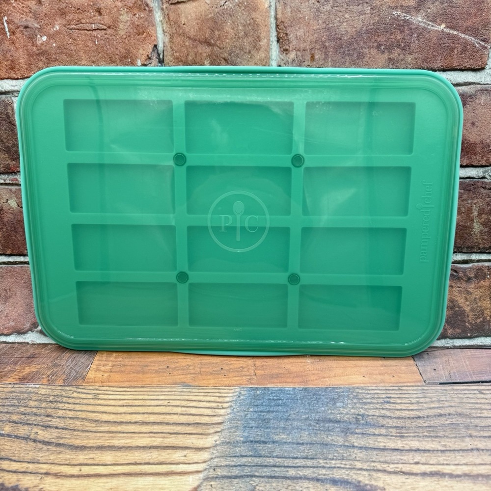 Pampered Chef Snack Bar Maker 15x10" Silicone Pan W Lid BPA Free
